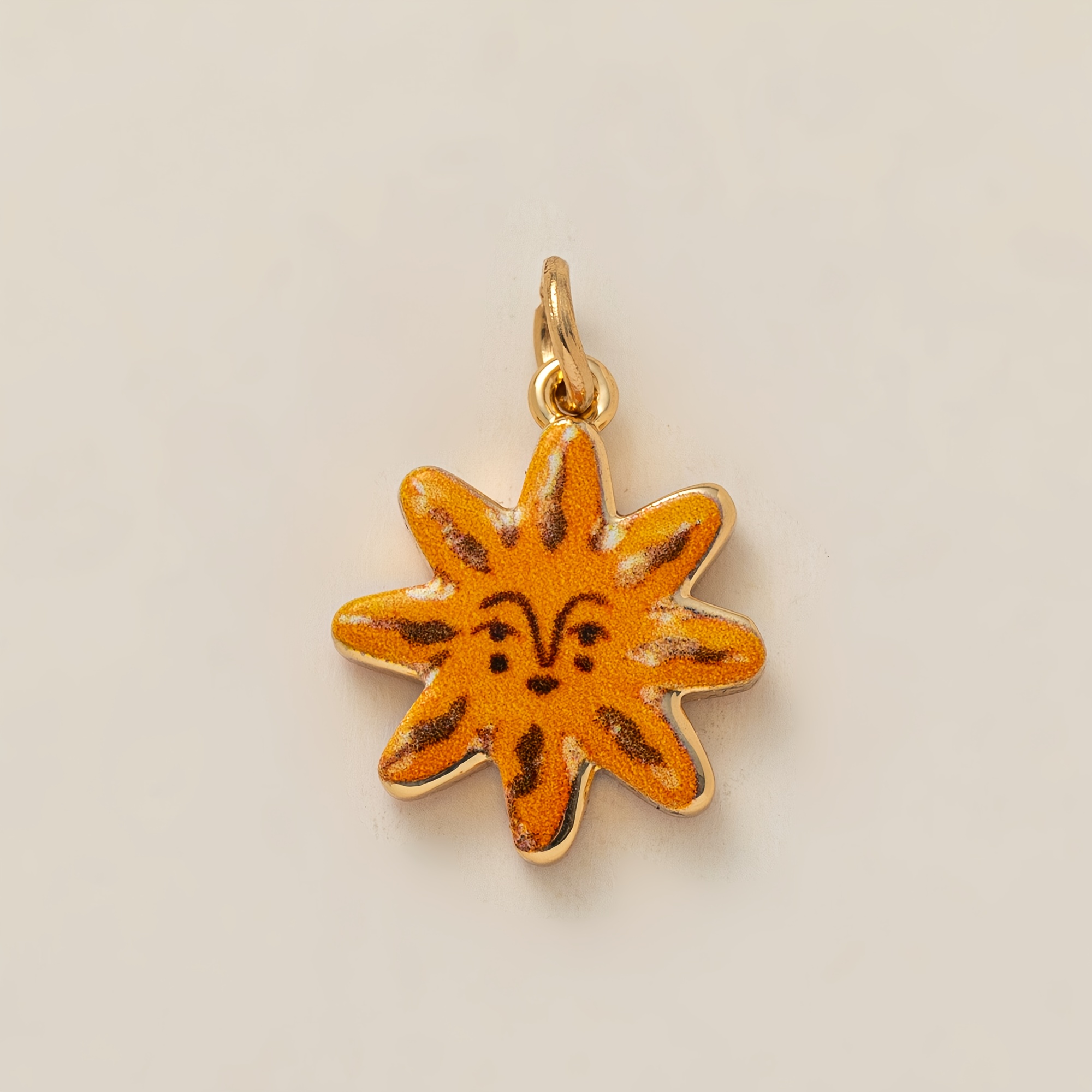 Bohemian Handmade Enamel Flower Pendant Necklace, Heart-Shaped Design
